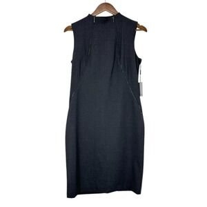 Calvin Klein Women's Size 6 Charcoal Grey Zip Collar Sheath Dress Office Career